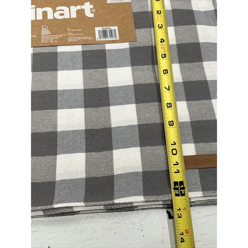 Cuisinart gray white Check Set of 4 Placemats Wrinkle Resistant 13 x‎ 19